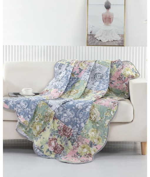 Emma Traditional Floral Quilted Throw  50