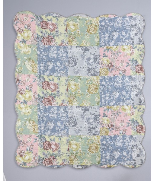 Emma Traditional Floral Quilted Throw  50