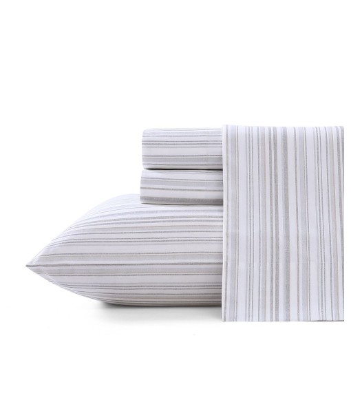 ! Kahanu Stripe Cotton Percale Under 300-Thread Count 4 Piece King Sheet Set
