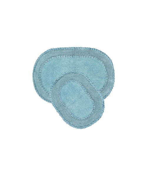 Double Ruffle Bath Rug Set  2 Piece