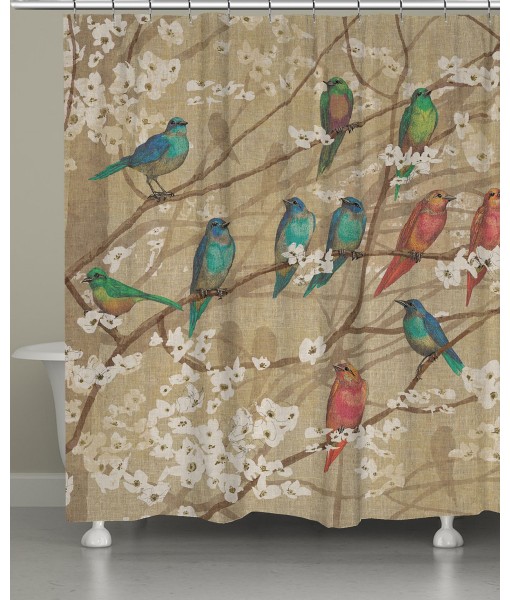 Birds And Blossoms Shower Curtain